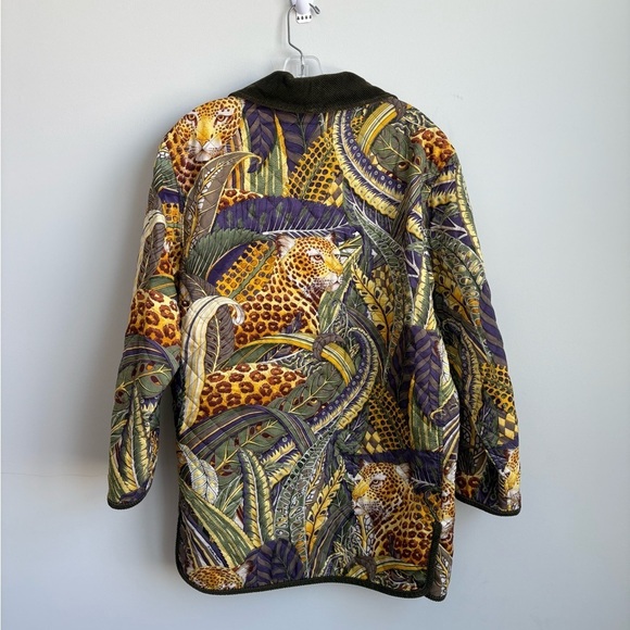Vintage  Salvatore Ferragamo Tiger Jungle Print Art Jacket size Medium - Picture 5 of 15